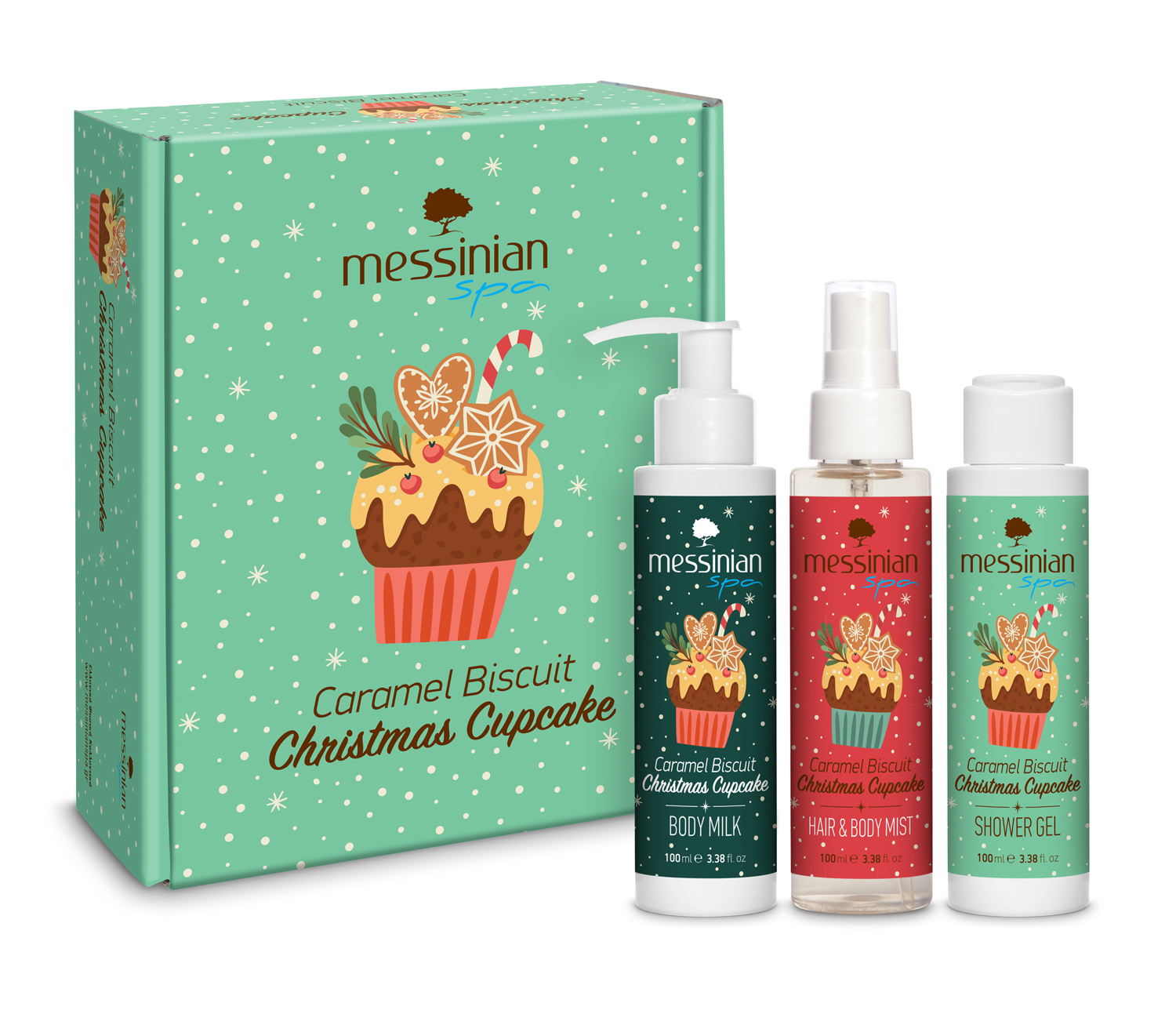 Christmas Gift Box - Caramel Biscuit Christmas Cupcake